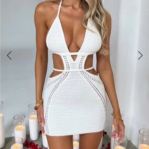 NEW crochet knit mini beach dress